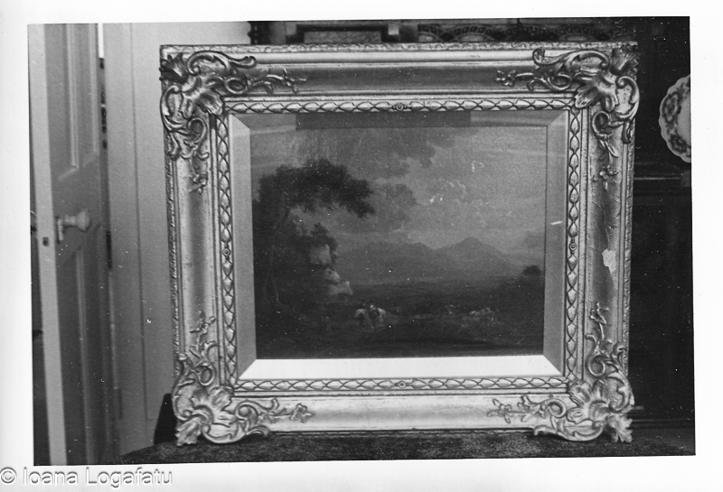 Vintage frame with serene landscape