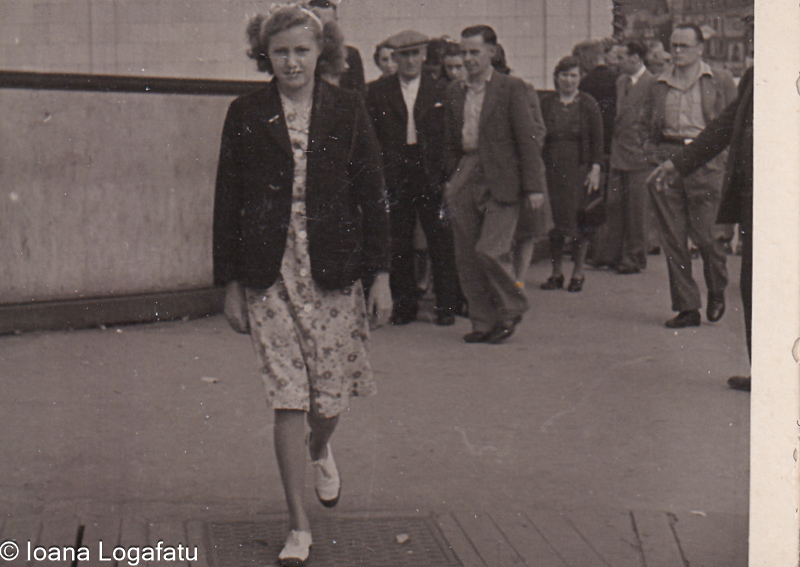 Confident woman in a busy street