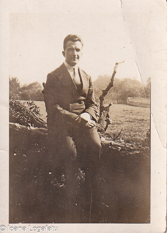 Classic charm of a young man in a serene field