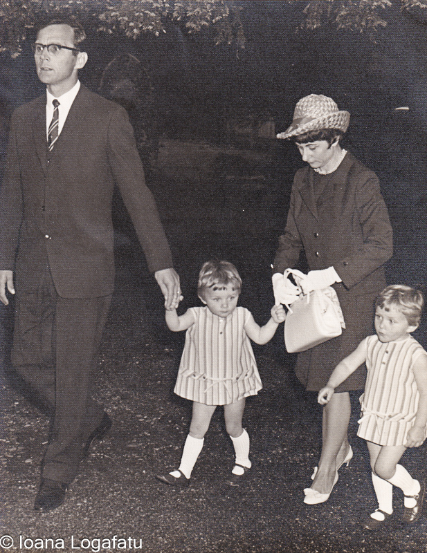Family stroll on a sunny day in the park