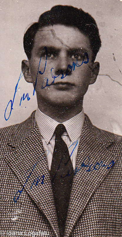 Young man in formal wear with signature