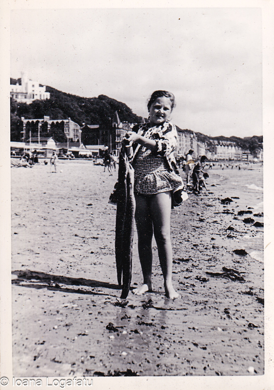 Girl having fun at the sunny beach
