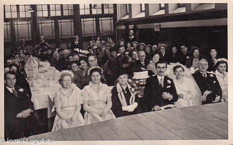 Joyful wedding celebration in a hall