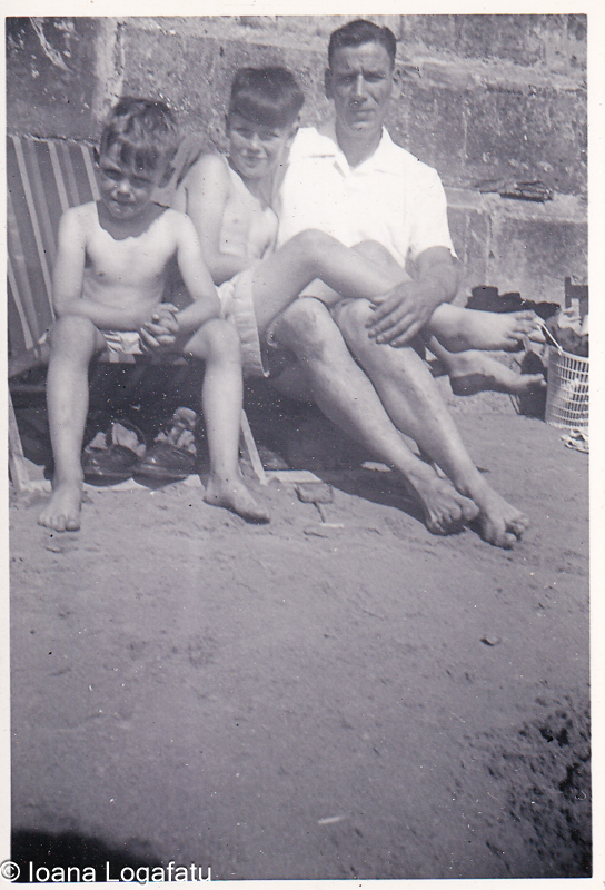 Enjoying a sunny day at the beach with family