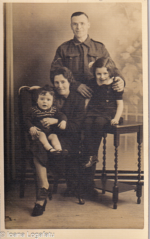 Family portrait capturing love in a bygone era
