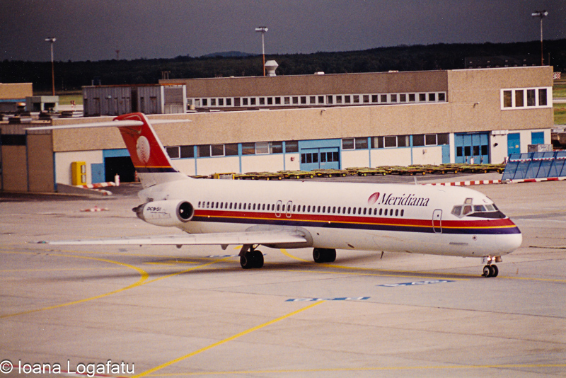 Nostalgic airliner on the tarmac at an airport