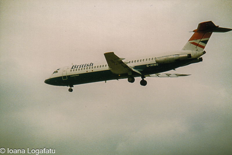 Vintage aircraft glides through cloudy skies