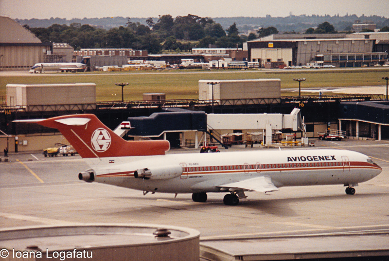 Historic planes at busy airport terminal