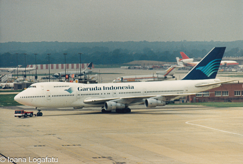Garuda Indonesia aircraft parked at the terminal