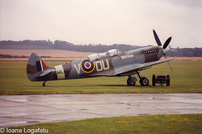 Historic aircraft displayed at an airfield