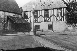 Historic building in serene courtyard
