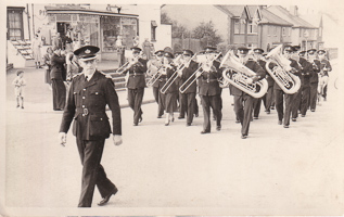 Marching band parade fills the streets with joy