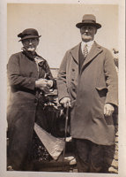 Vintage couple enjoying a sunny day outdoors