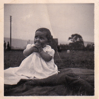 Sweet baby enjoys a quiet moment on a sunny day