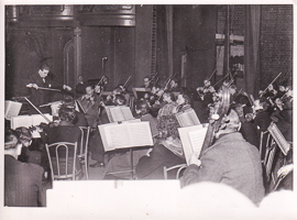 Historic orchestra performance in a grand venue