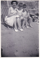 Family fun at the beach on a sunny day