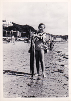 Girl having fun at the sunny beach
