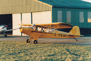 Vintage yellow plane ready for takeoff