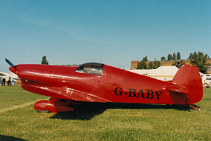 Vintage racing plane on display at airshow event