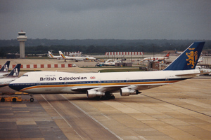 Classic planes at airport terminal