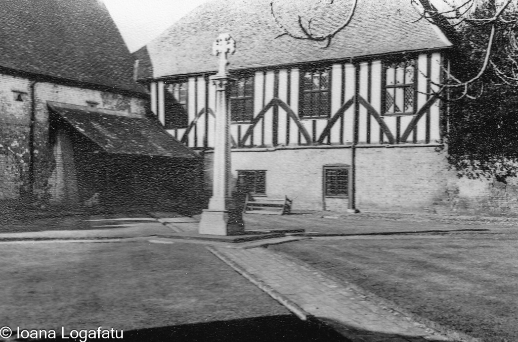 Historic building in serene courtyard