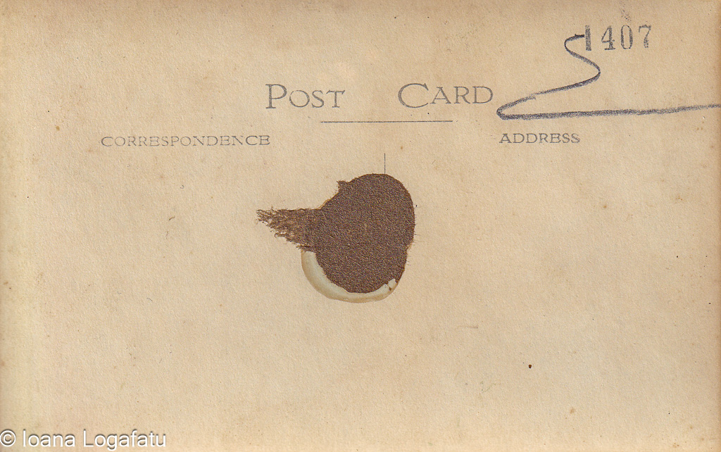 Vintage postcard with unique cutout design