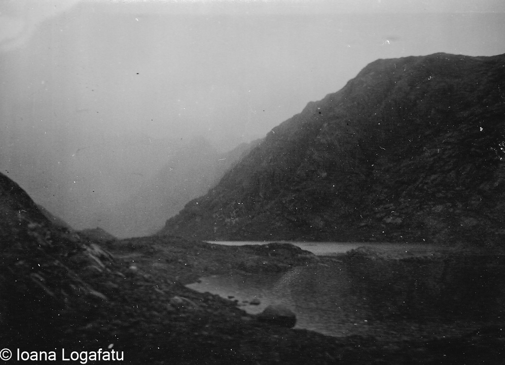 Beautiful mountain landscape shrouded in mist