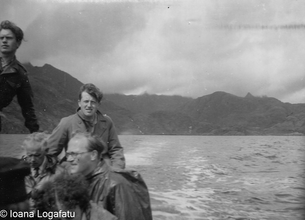 Cloudy day boating in remote scenery