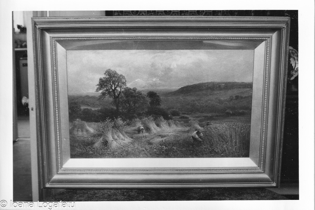 Landscape painting displayed in a classic frame