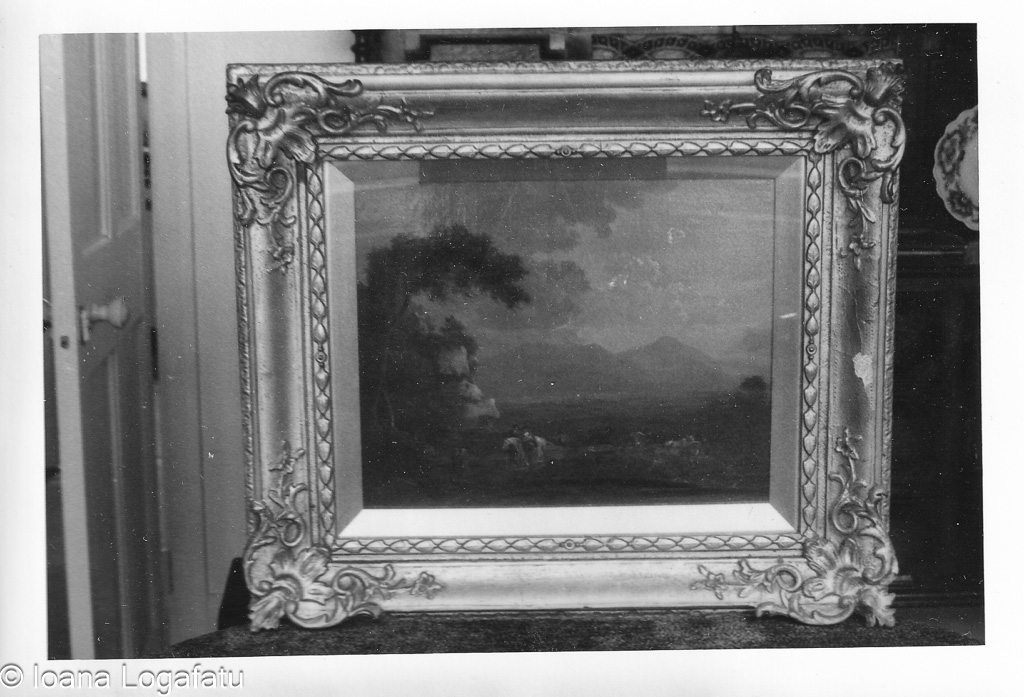 Vintage frame with serene landscape