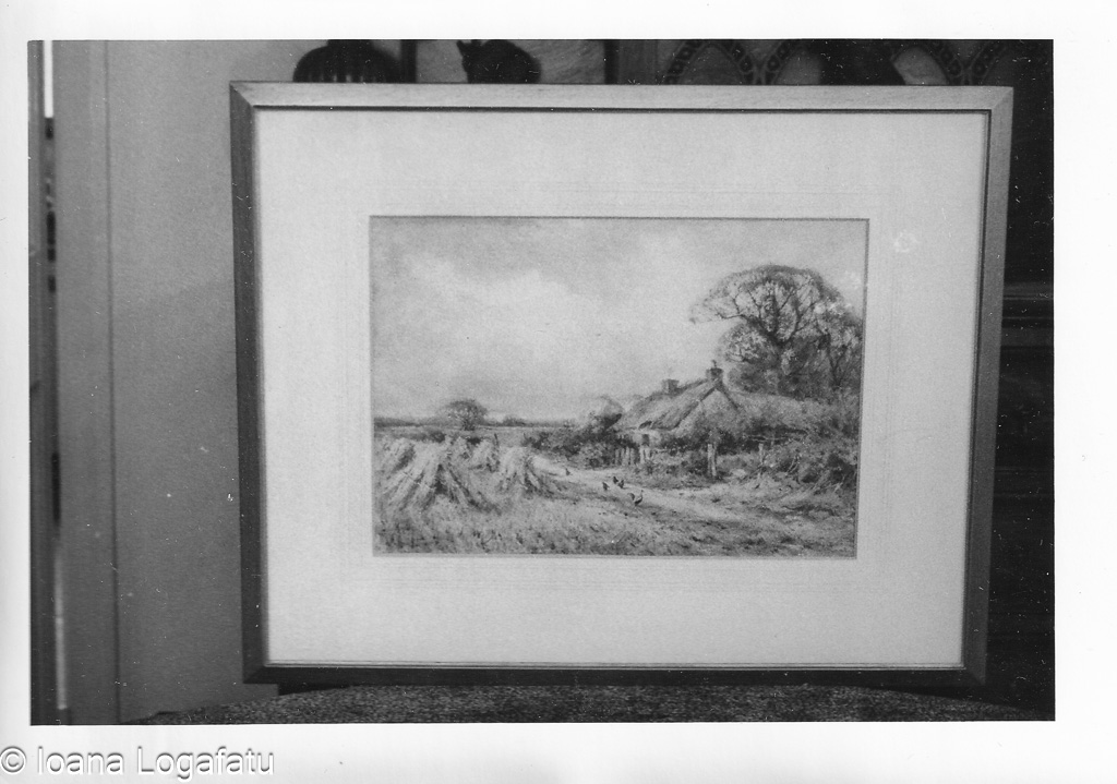 Monochrome serene landscape artwork