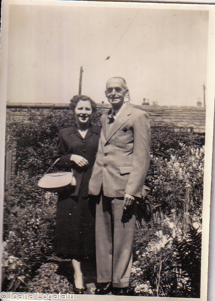 Couple enjoying a sunny day in the garden