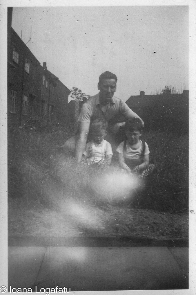 Joyful moments shared in a sunlit backyard