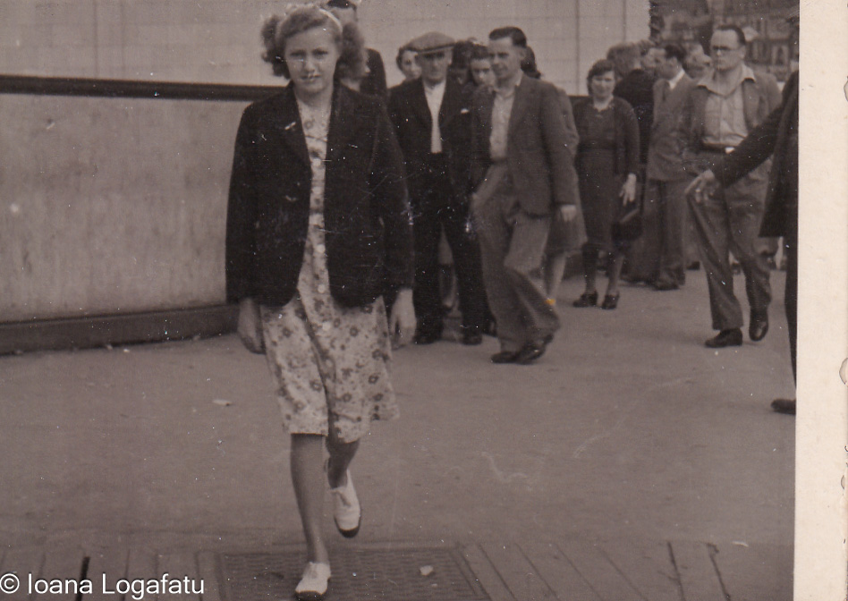 Confident woman in a busy street