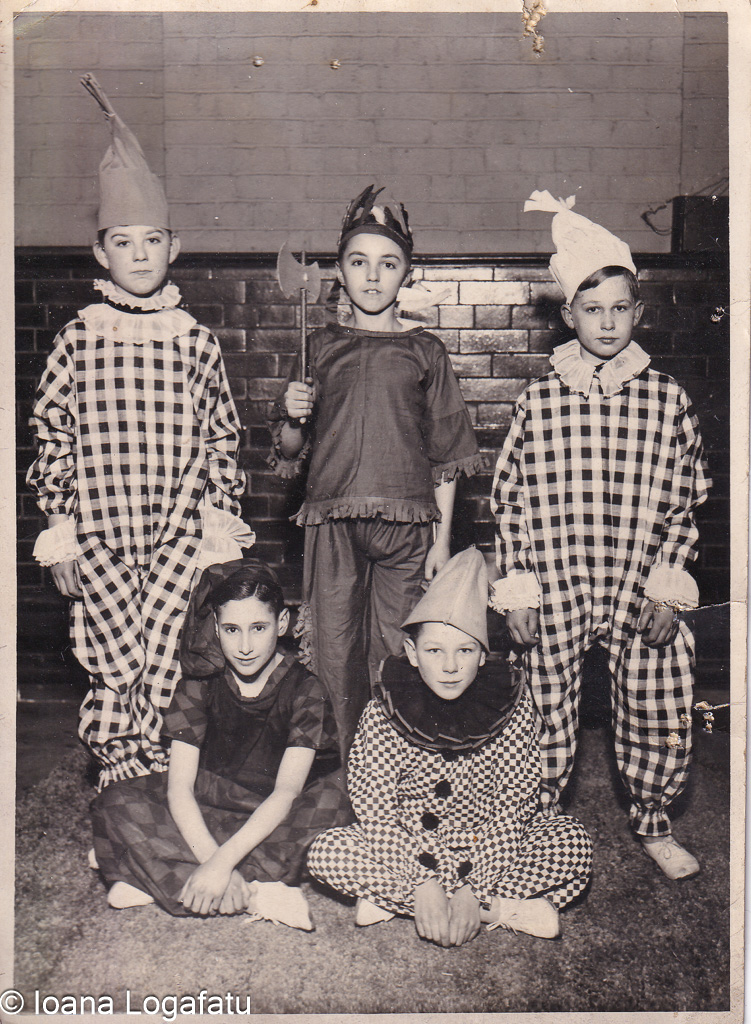 Kids in bright costumes at a party