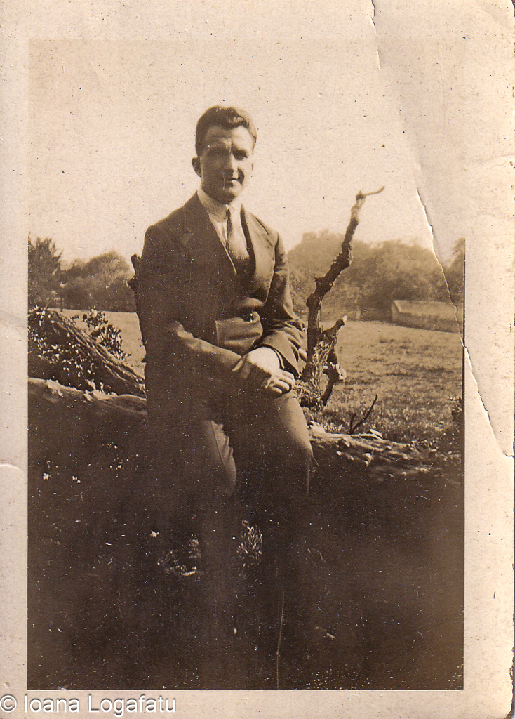Classic charm of a young man in a serene field