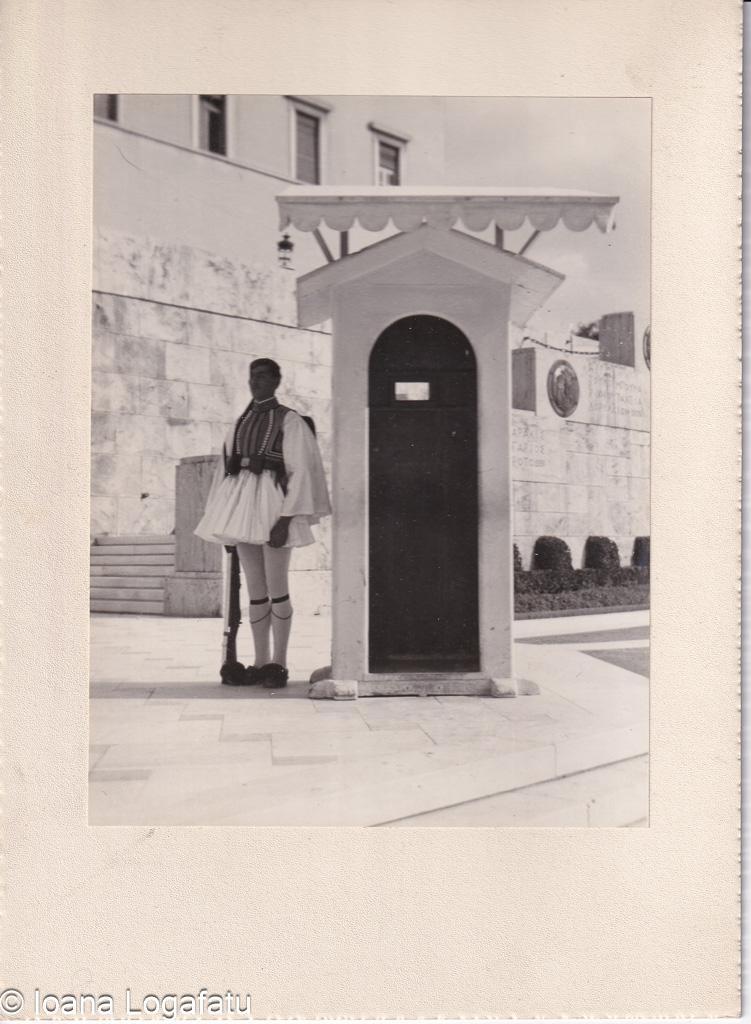 Guard stands watch at historic site in Greece