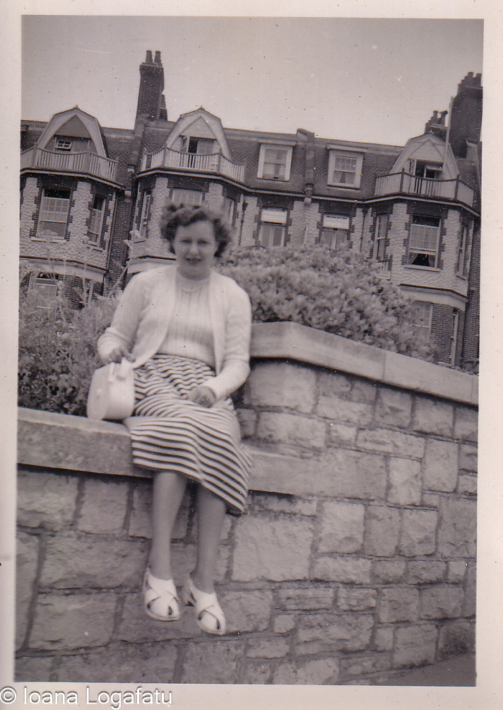 Charming meeting by the seaside wall