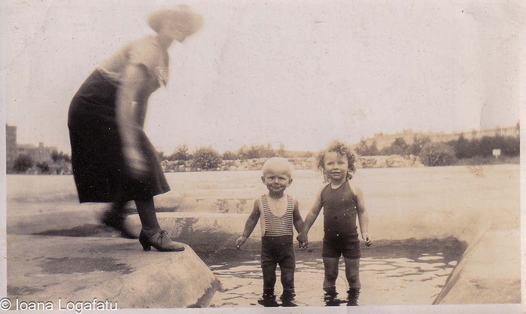 Joyful summer day by the water with children