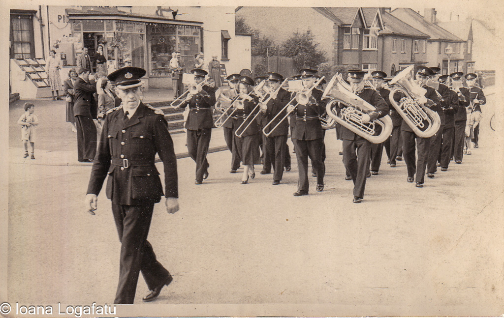 Marching band parade fills the streets with joy