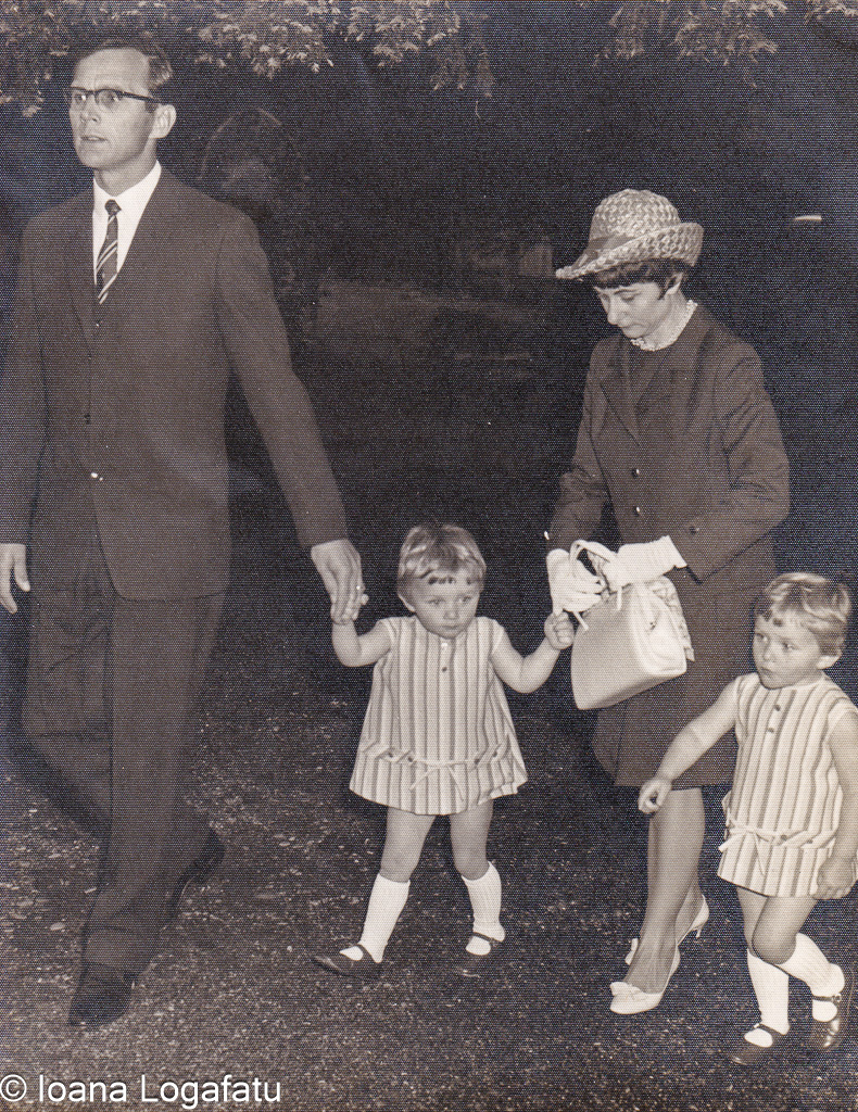Family stroll on a sunny day in the park