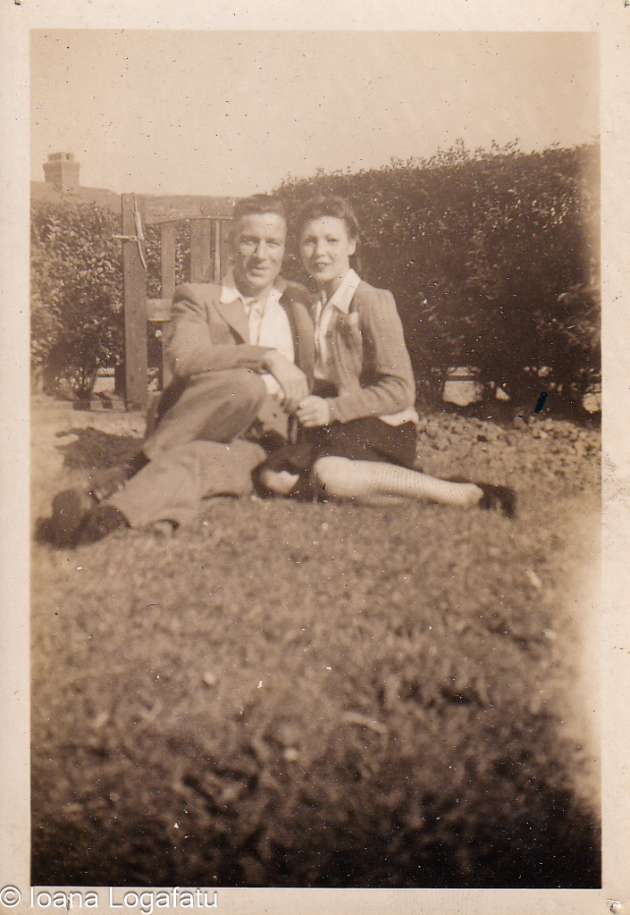 Couple enjoying sunny day in garden together