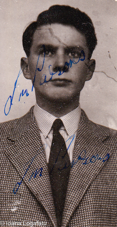 Young man in formal wear with signature