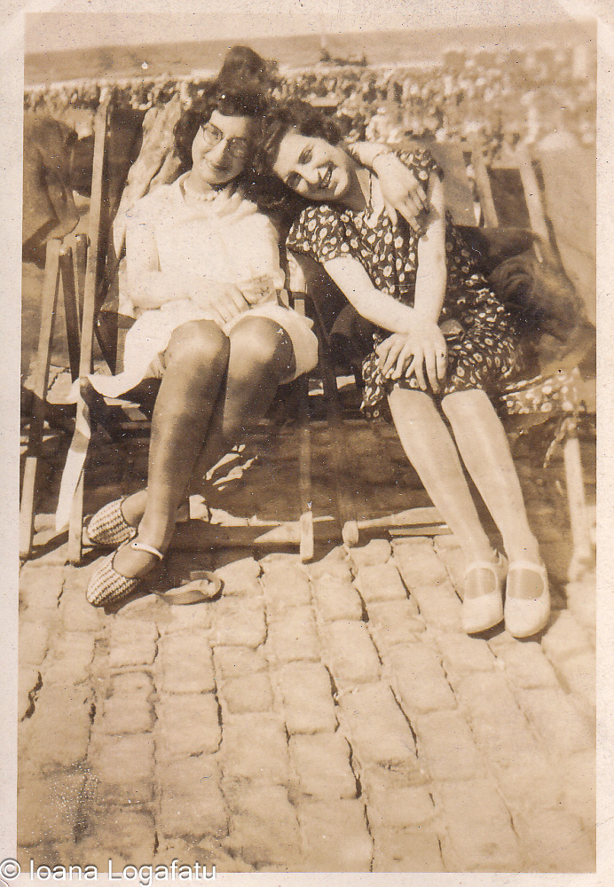 Friends enjoy a sunny day by the beach