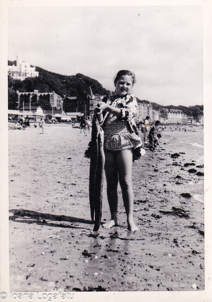 Girl having fun at the sunny beach