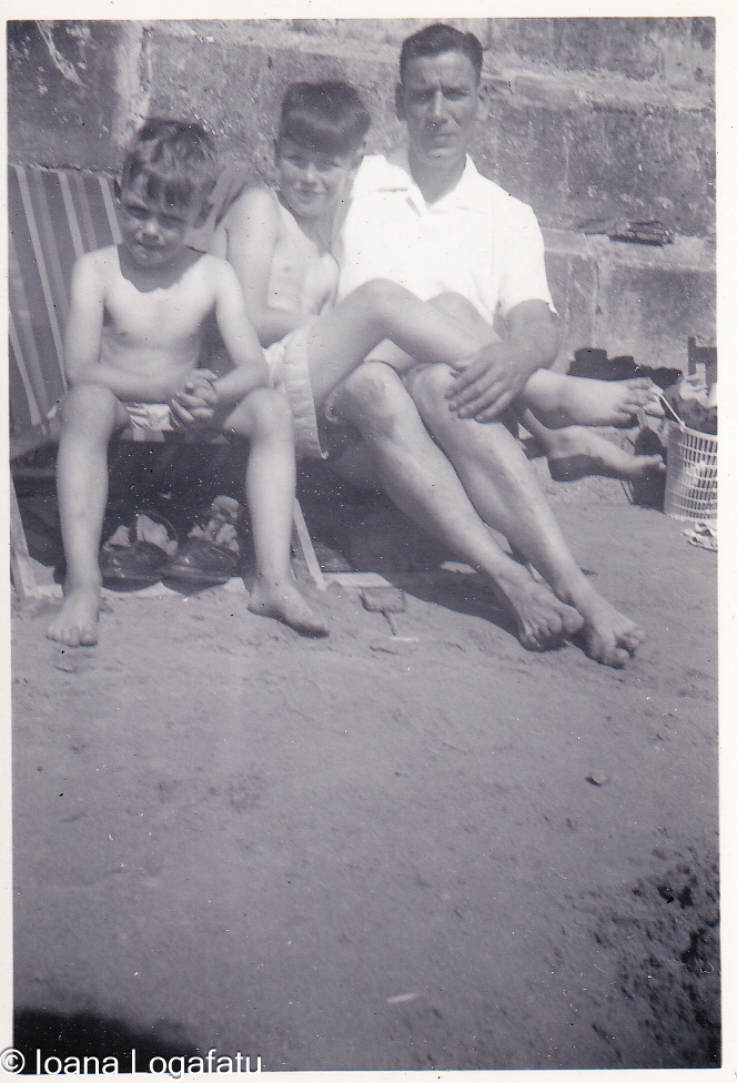 Enjoying a sunny day at the beach with family