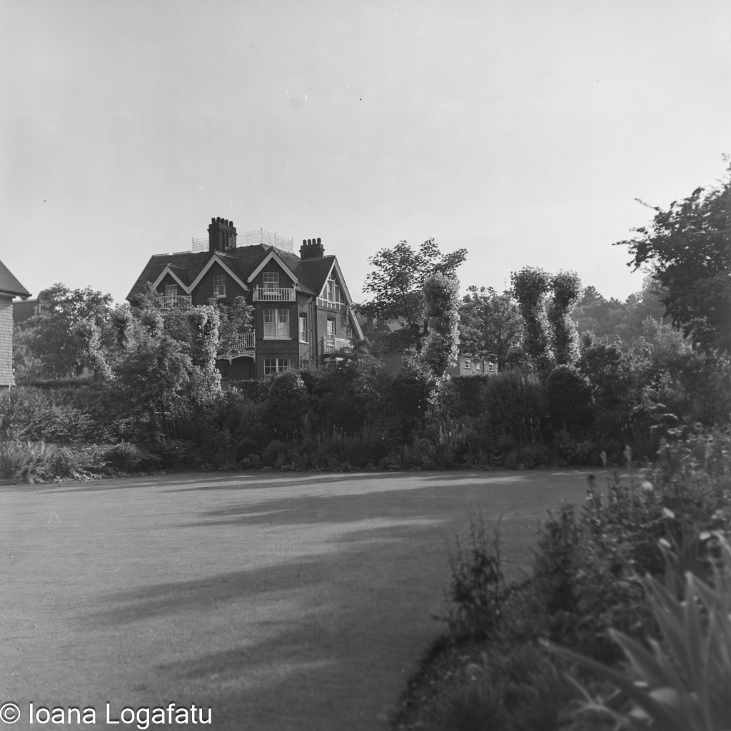 Elegant mansion amidst lush greenery