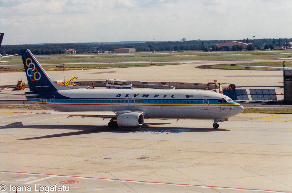 Olympic Airlines jet ready for takeoff