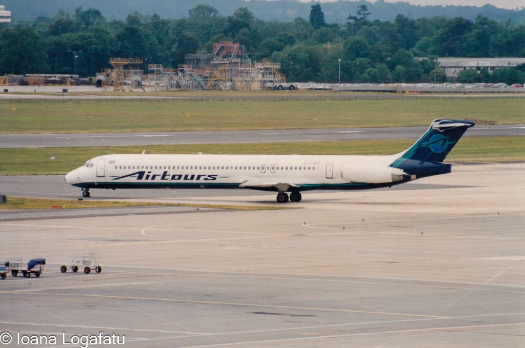 Airplane preparing for departure on a sunny day