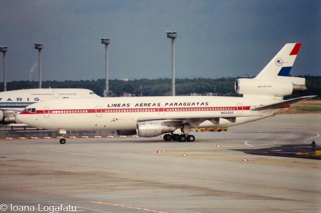Airplane preparing for takeoff at busy airport